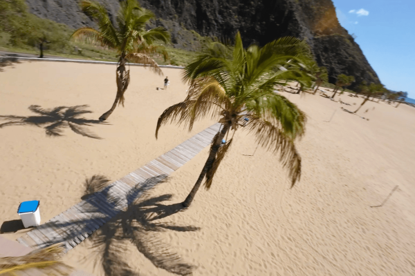 Rodaje audiovisual en playa Las Teresitas